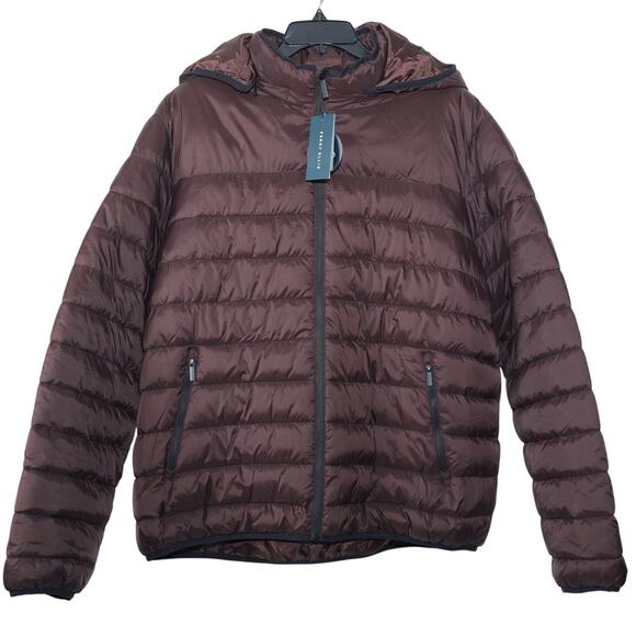 Perry Ellis Mens Lightweight Hooded Puffer Jacket - Mens XXL - Mole - NWT - Picture 2 of 7